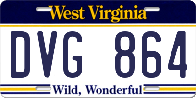 WV license plate DVG864