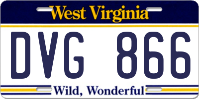 WV license plate DVG866