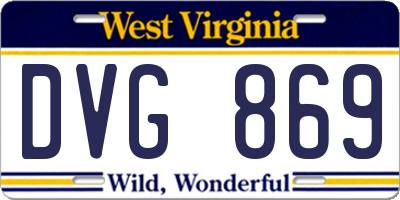 WV license plate DVG869