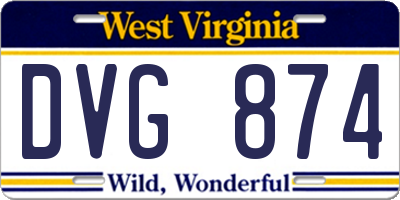 WV license plate DVG874