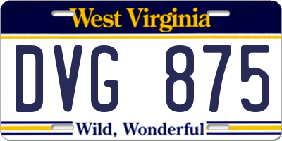 WV license plate DVG875