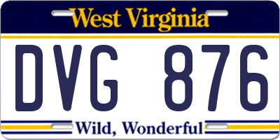 WV license plate DVG876