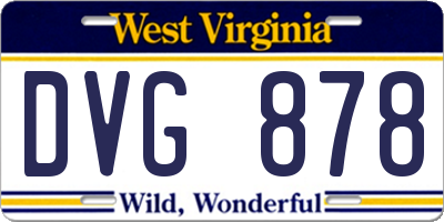 WV license plate DVG878