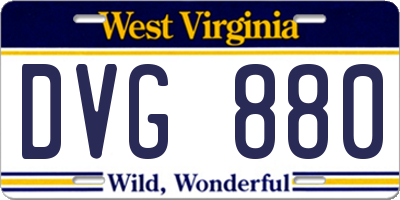 WV license plate DVG880