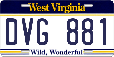 WV license plate DVG881