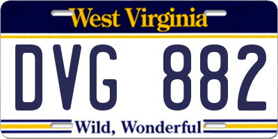 WV license plate DVG882
