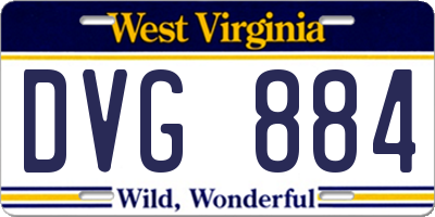 WV license plate DVG884