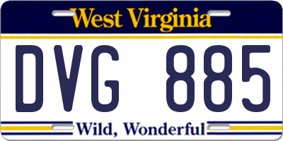 WV license plate DVG885
