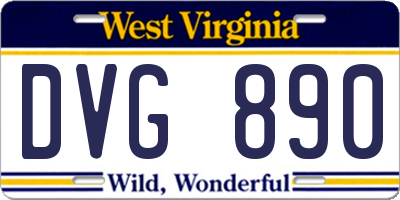 WV license plate DVG890