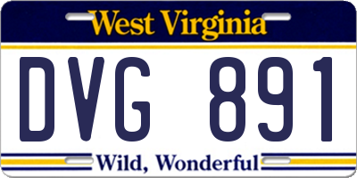 WV license plate DVG891