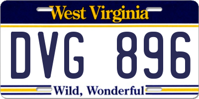 WV license plate DVG896