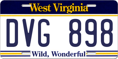 WV license plate DVG898