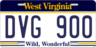 WV license plate DVG900