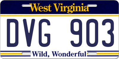 WV license plate DVG903