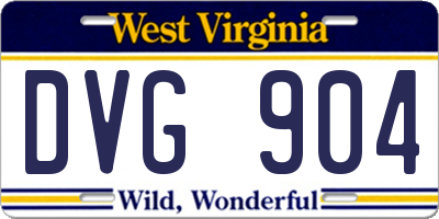 WV license plate DVG904