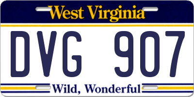 WV license plate DVG907