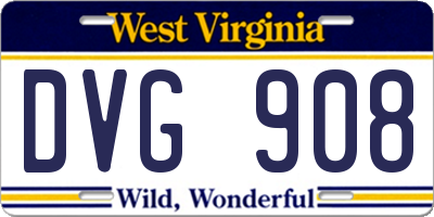 WV license plate DVG908