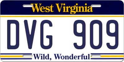 WV license plate DVG909