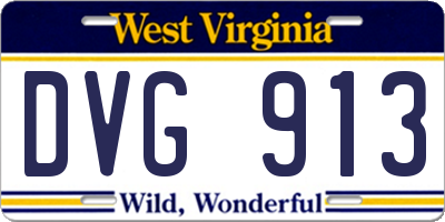 WV license plate DVG913