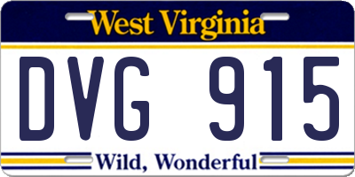 WV license plate DVG915