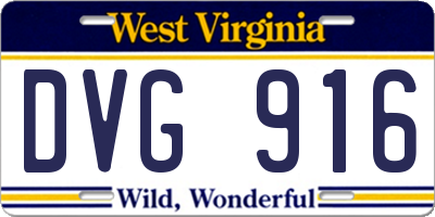WV license plate DVG916