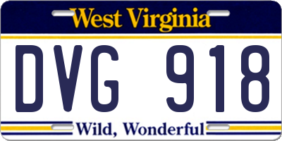 WV license plate DVG918