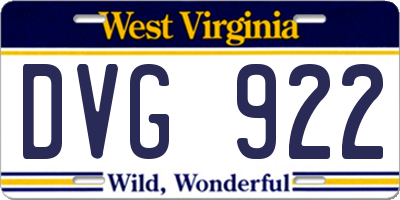 WV license plate DVG922