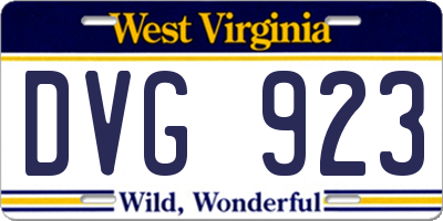 WV license plate DVG923