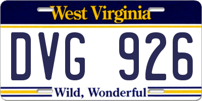 WV license plate DVG926