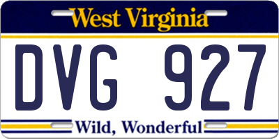 WV license plate DVG927