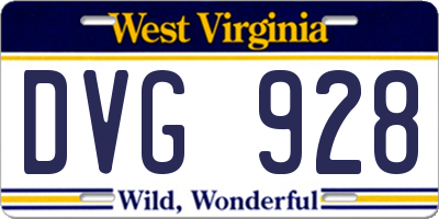 WV license plate DVG928