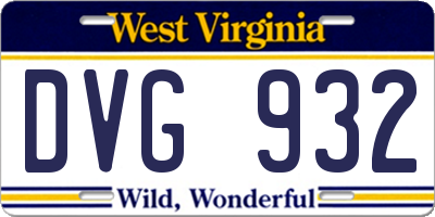 WV license plate DVG932