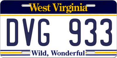 WV license plate DVG933