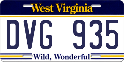 WV license plate DVG935