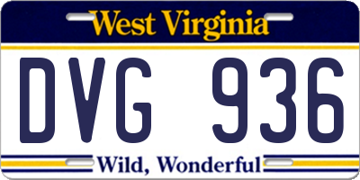 WV license plate DVG936