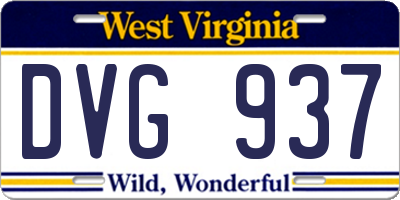WV license plate DVG937