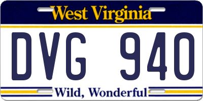 WV license plate DVG940