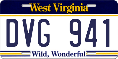 WV license plate DVG941
