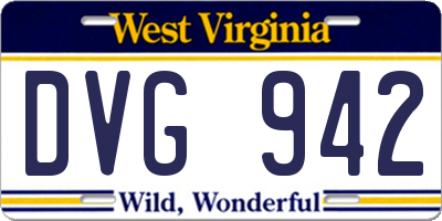 WV license plate DVG942