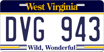 WV license plate DVG943