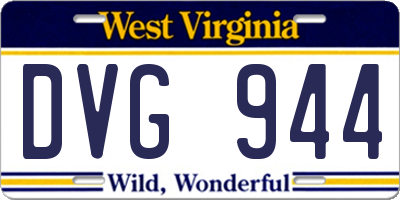 WV license plate DVG944