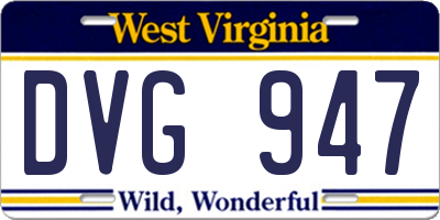 WV license plate DVG947