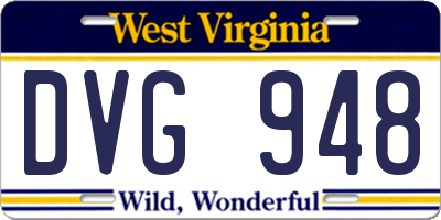 WV license plate DVG948