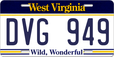 WV license plate DVG949