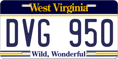 WV license plate DVG950