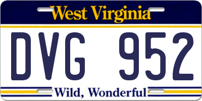WV license plate DVG952