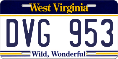 WV license plate DVG953