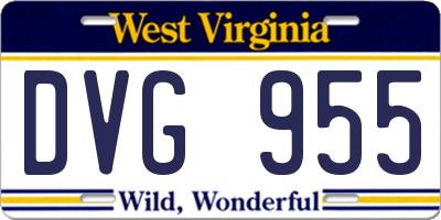 WV license plate DVG955