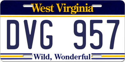 WV license plate DVG957