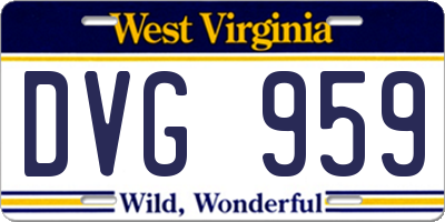 WV license plate DVG959